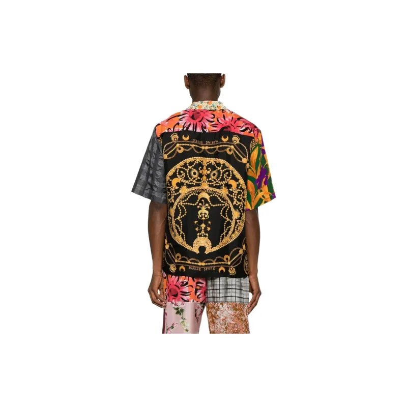 Marine Serre Regenerated Silk Scarves Bowling Shirt-3