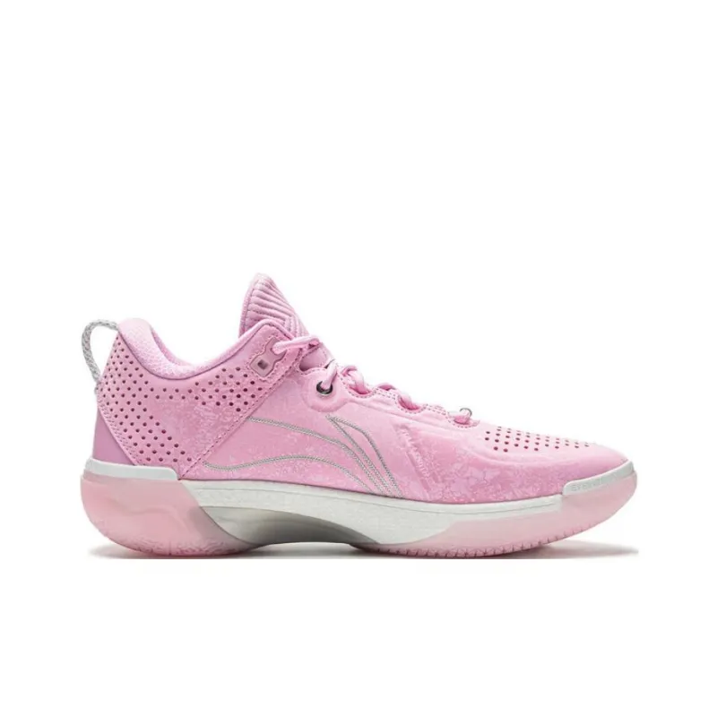 LiNing Wode Phantom 6 Cushioning Anti Slip And Wear Resistant Lightweight Rebound Low Top Basketball Shoes Men's Pink-1