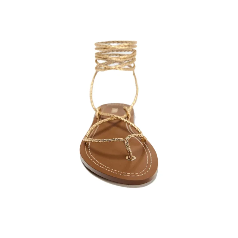 ZARA Roman Sandals Women's Gold-4