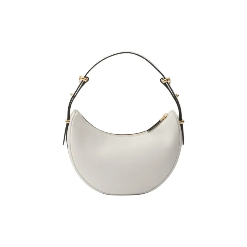 PRADA Leather Crescent Bag Shoulder Bag Shoulder Bag, Handbag Women's White-2