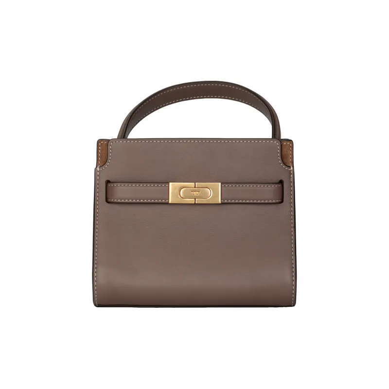 TORY BURCH Lee Radziwill Leather Portable Crossbody Bag, Shoulder Bag Women's Tan-0