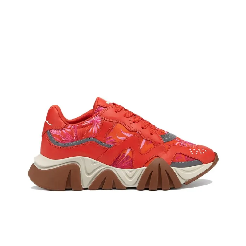 VERSACE Squalo Low Top Platform Shoes Women's Red-1