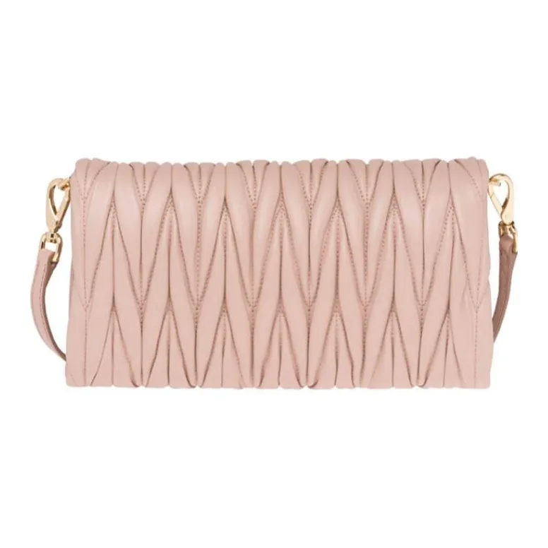 MIU MIU Wander Series Sheepskin Shoulder Bag Crossbody Bag Women's Apricot-2