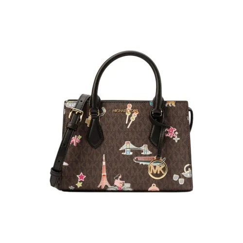 MICHAEL KORS Coated Canvas Tote Bag Shopping Bag Crossbody One Shoulder Handbags Small Size Women's Brown