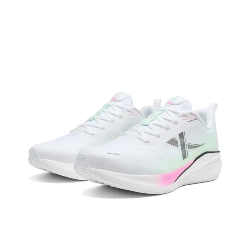 XTEP Speed 5.0LITE Anti Slip Wear Resistant Low Top Casual Running Shoes Women's White Green Pink-2