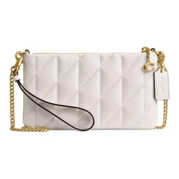 COACH Pillow Nappa Leather Clutch Small Size Women's White