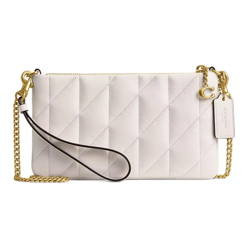 COACH Pillow Nappa Leather Clutch Small Size Women's White-0
