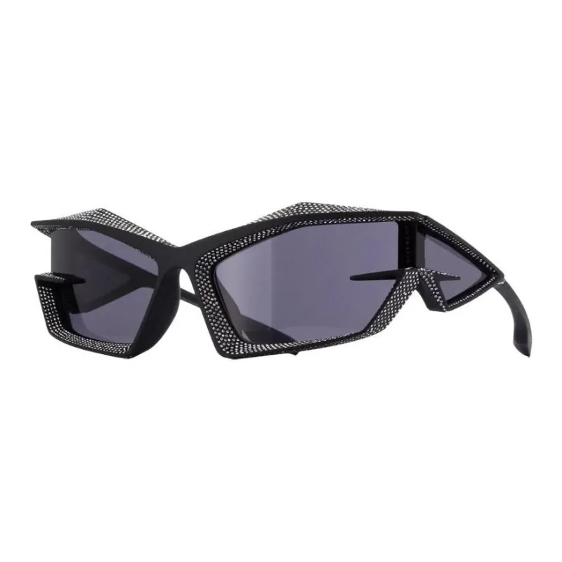 GIVENCHY Acetate Irregular Shape Sunglasses Unisex Black-3
