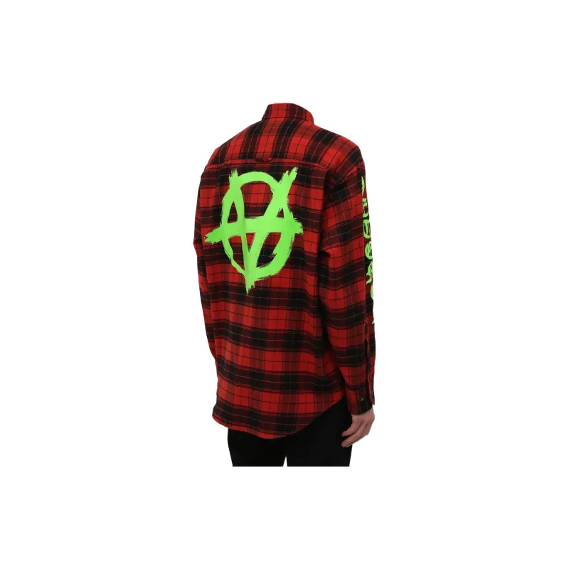 Vetements Plaid-Printed Flannel Long-Sleeved Shirt-3