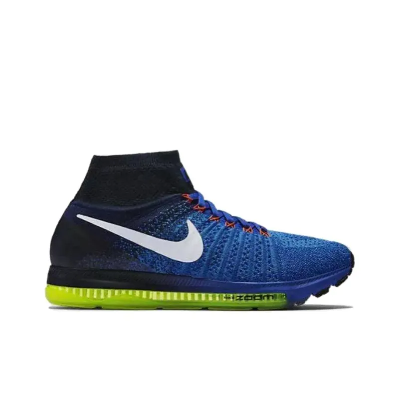 Nike Zoom All Out Flyknit Slip-Resistant Mid-Top Running Shoes Women's Blue-1