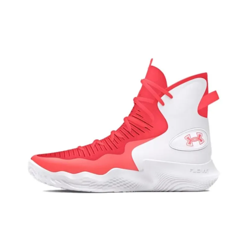 Under Armour Highlight Anti Slip Wear Resistant High Top Volleyball Shoes Women's White Red-0