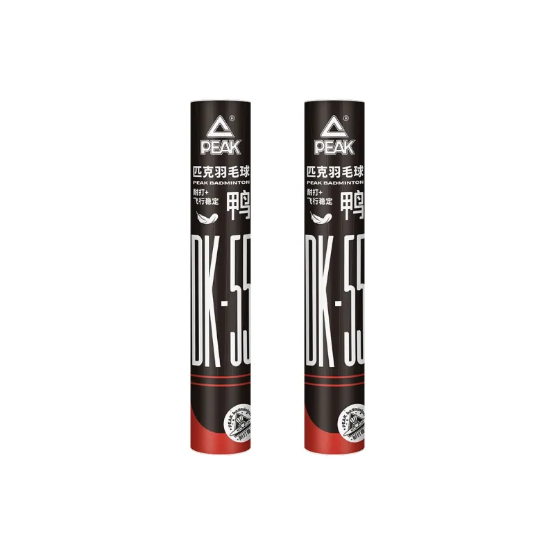 PEAK DK 55 Duck Feather Shuttlecock 12 Pack Duck Feather Match Ball Shuttlecocks-6