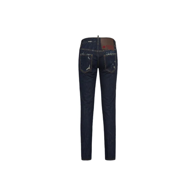 DSQUARED 2 Dark Crinkle Washed Medium Waist Jennifer Jeans-1