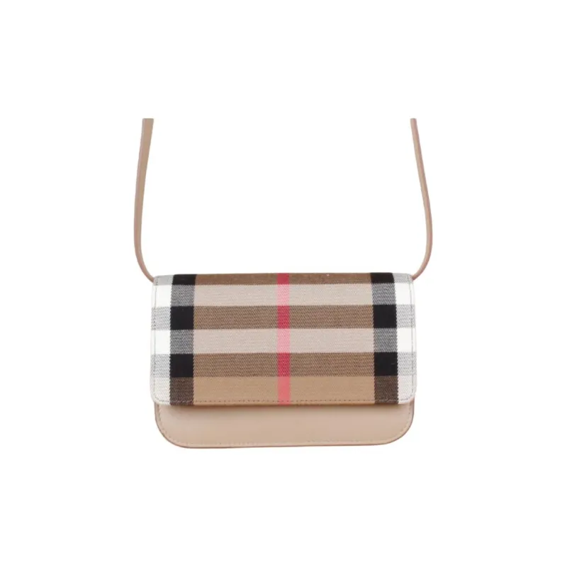 Burberry Canvas Crossbody Bag, Shoulder Bag Women's Chestnut Rice Color-2