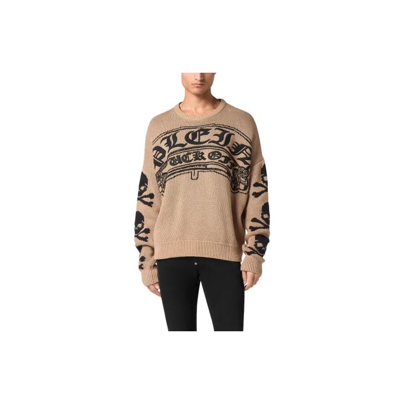 PHILIPP PLEIN Logo embroidered Crew neck Sweater-2