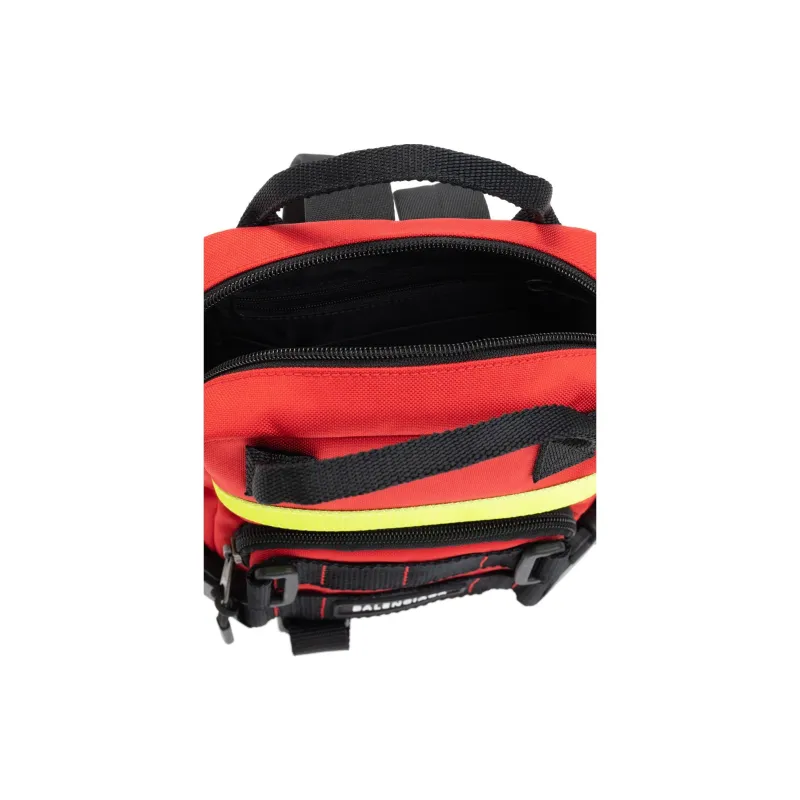 Balenciaga Recycled Nylon Portable Backpack Men's Red/Black-4