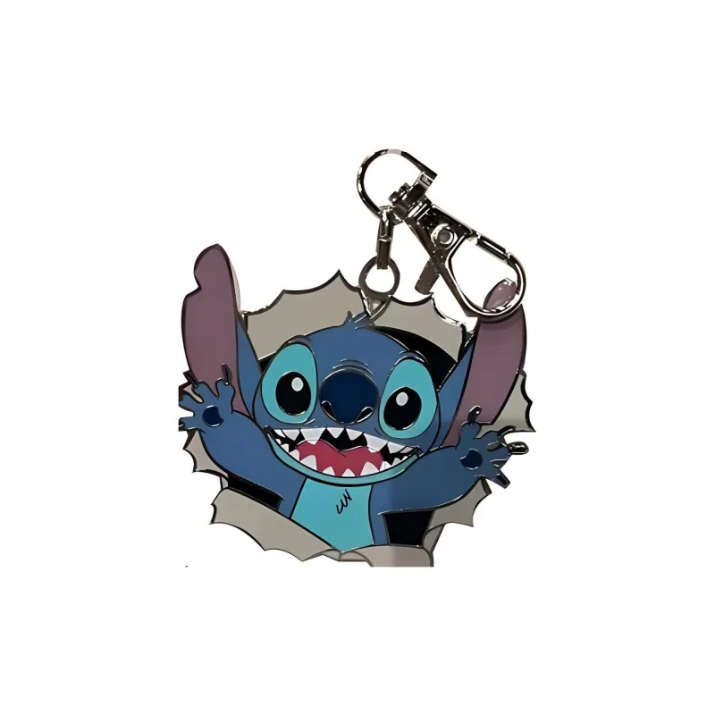 Disney Stitch Metal Badge Key Ring Pendant IP Merch-4