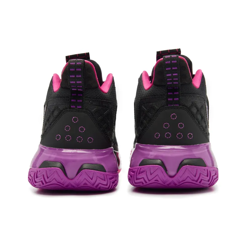 QIAODAN Battle Of The 7th Basketball Shoes Men Mid Top Black Flying Shadow Purple-4