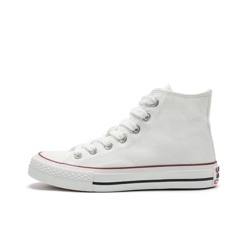 Feiyue Slip Resistant, Abrasion Resistant, Breathable, Lightweight High Top Canvas Shoes Unisex White-7