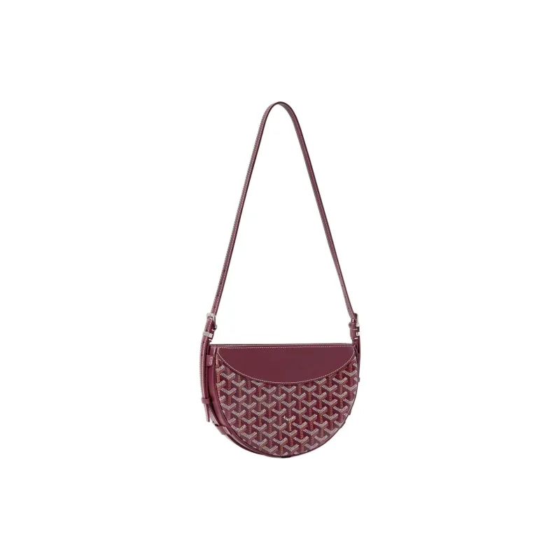 GOYARD Canvas With Calfskin Swift Bag Shoulder Bags Unisex Burgundy-1