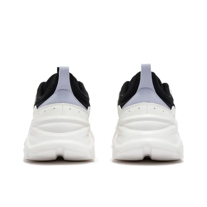361° Cushioning, Wear Resistant Low Top Casual Shoes Women's Black White-3