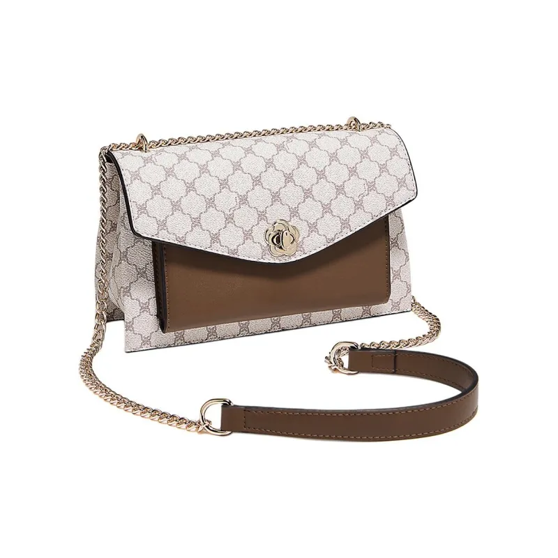 Marino Orlandi Synthetic Leather Shoulder Bag Regular Women's Ecru/Coffee-4