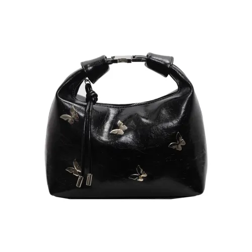 Yalu PU Handbag Regular Women's Black/Ecru/Silver/Burgundy