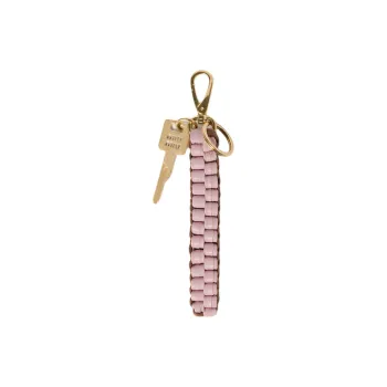 MIU MIU Leather Keychains Unisex Pink
