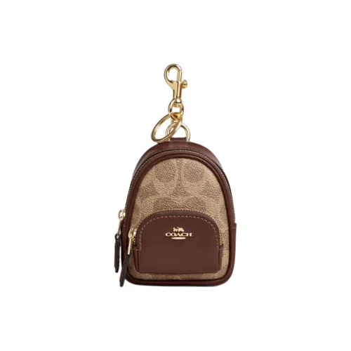 COACH Coated Canvas Bag Accessory Mini Women's Tan