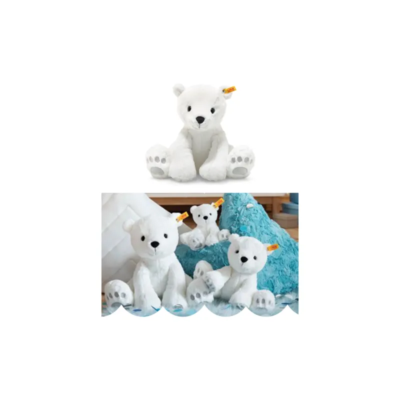 Steiff Animal Steiff Lasse Polar Bear, Toy, White 62643 Dolls Plush Doll 28cm/35cm/18cm Height-1