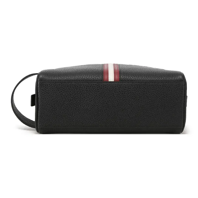 BALLY Cow Leather Toiletry Bag, Makeup Bag Men's Black-4