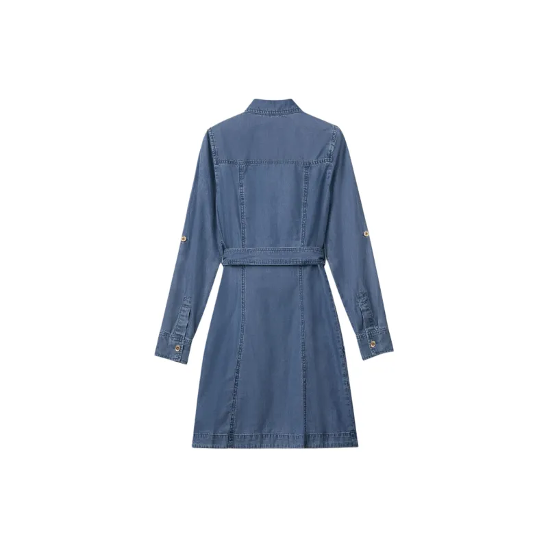 MICHAEL KORS SS24 Long Sleeved Dress Women's Denim Blue-1