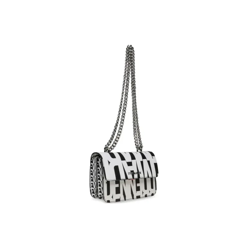 STEVE MADDEN Synthetic Fiber Shoulder Bag Crossbody Bag Women's White & Black-1