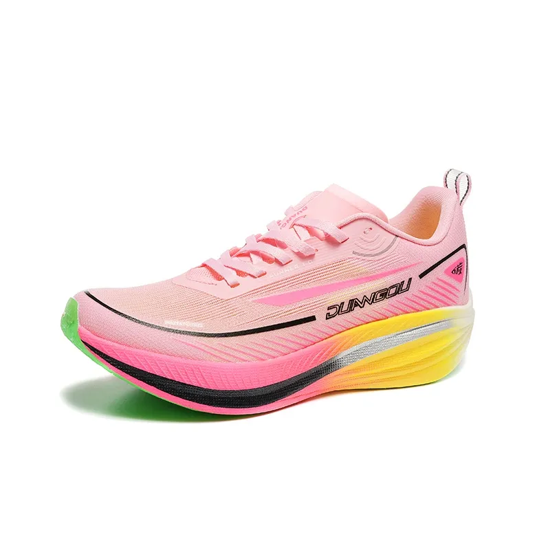 DUANGOU Running Shoes Unisex Low Top Pink/Aqua Green/Contrasting Colors-3