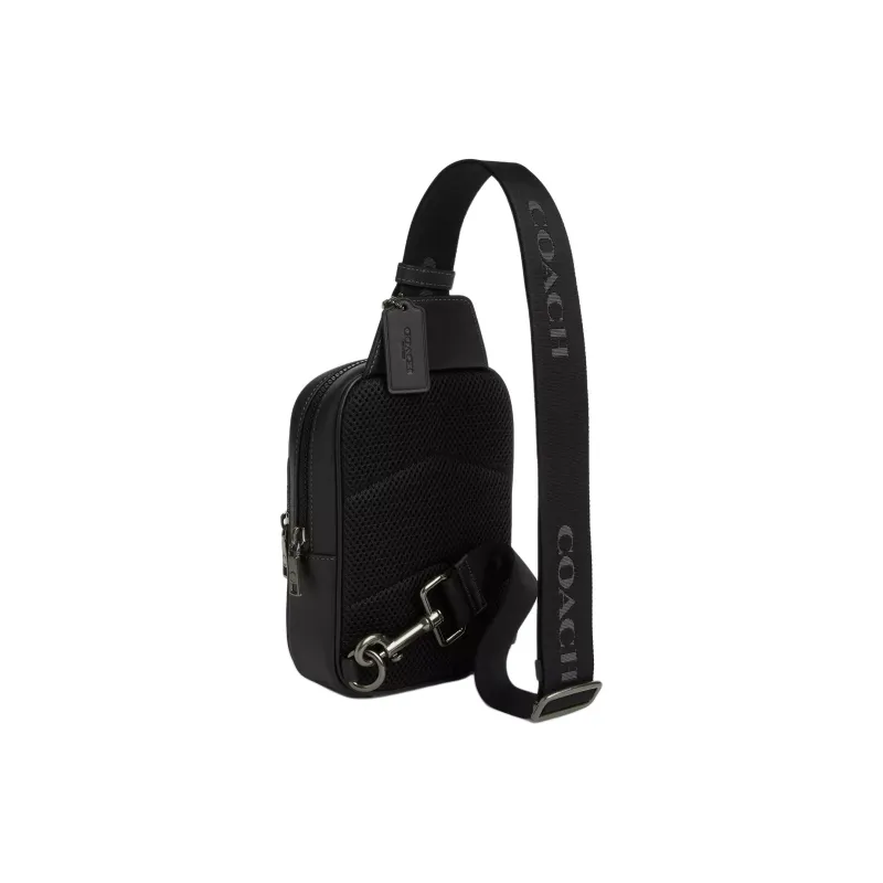 COACH RACER Smooth Calf Leather Crossbody Bag, Sling Bag Mini Men's Black-1