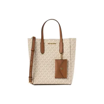 MICHAEL KORS Coated Canvas Shoulder Bag, Crossbody Bag, Handbag Small Size Women's Vanilla White