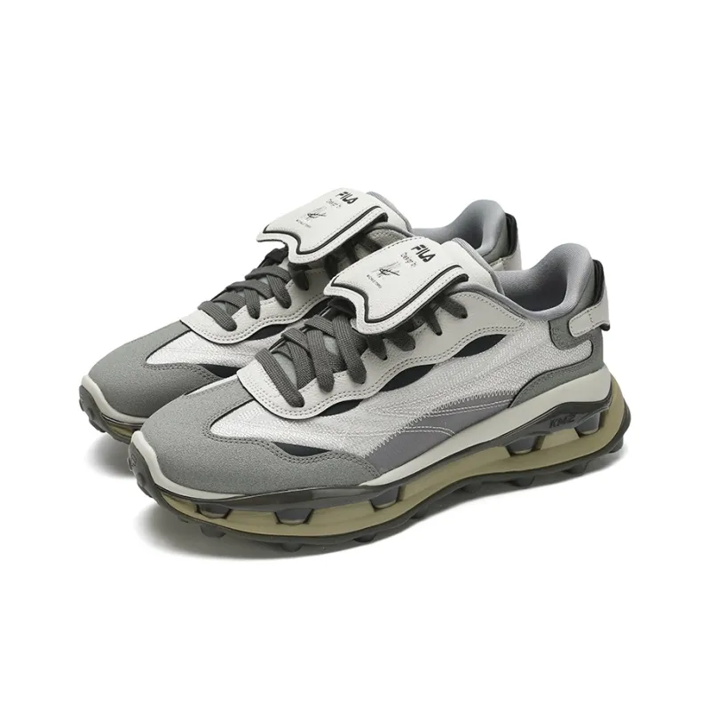 FILA KM2 Breathable Low-Top Running Shoes Men's Silver Green-2