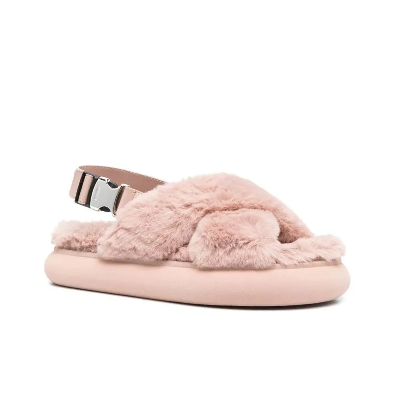 Moncler Shearling Cross-strap Slippers-1