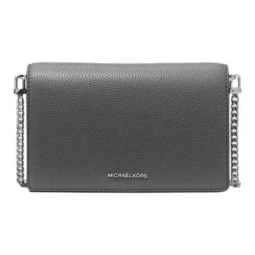 MICHAEL KORS Jet Set Litchi Grain Leather Shoulder Bag Crossbody Bag Medium Size Women's Slate Gray
