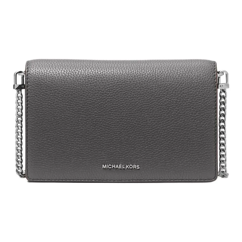 MICHAEL KORS Jet Set Litchi Grain Leather Shoulder Bag Crossbody Bag Medium Size Women's Slate Gray-0