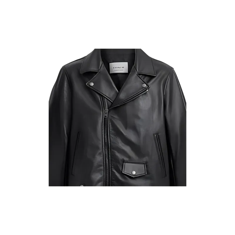 COACH SS24 Leather Jacket Men's Black-4