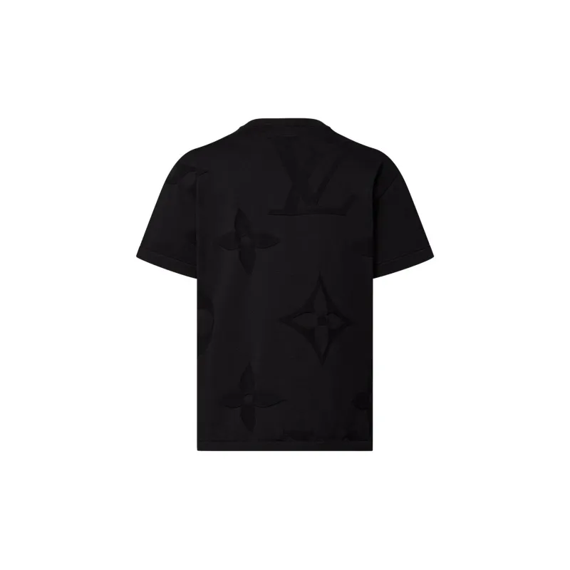 Lv Monogram Short Sleeved Cotton Crewneck-1