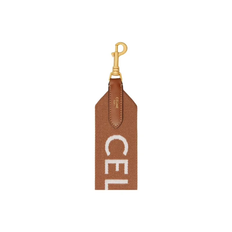 CELINE Wool Bag Straps Unisex Tan-4
