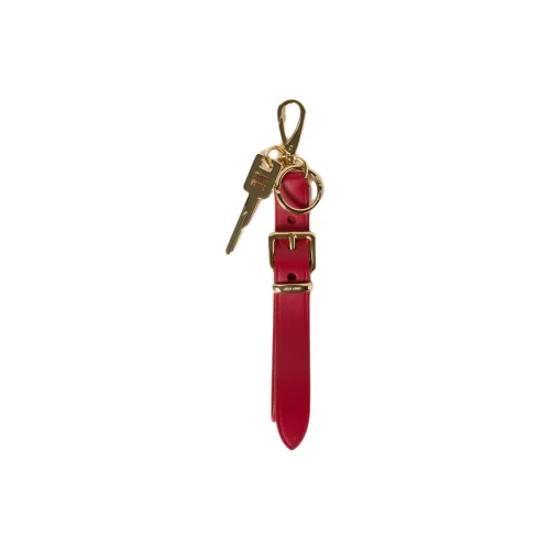 MIU MIU Leather Keychains Unisex Red