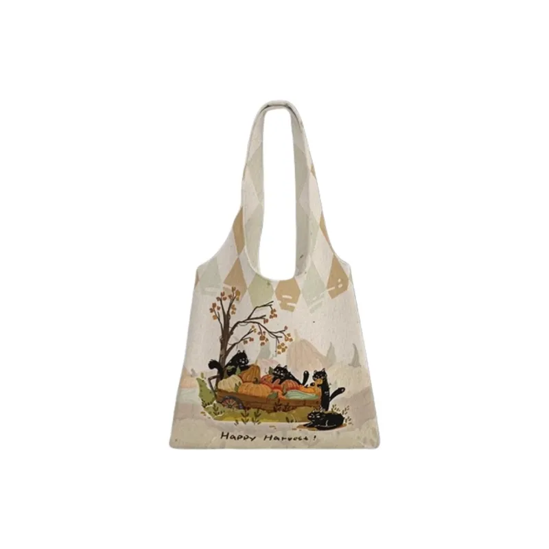 AOSONG Suede Tech Fabric Shoulder Bag Regular Unisex Pumpkin Cart-1