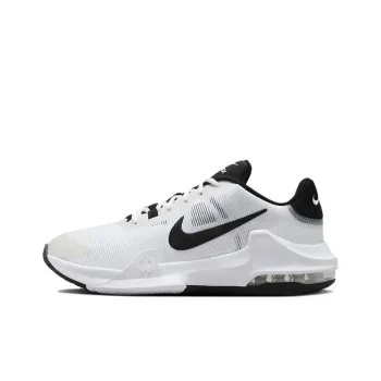 Nike Air Max Impact 4 Anti Slip Wear Resistant Low Top Basketball Shoes Men's White Black