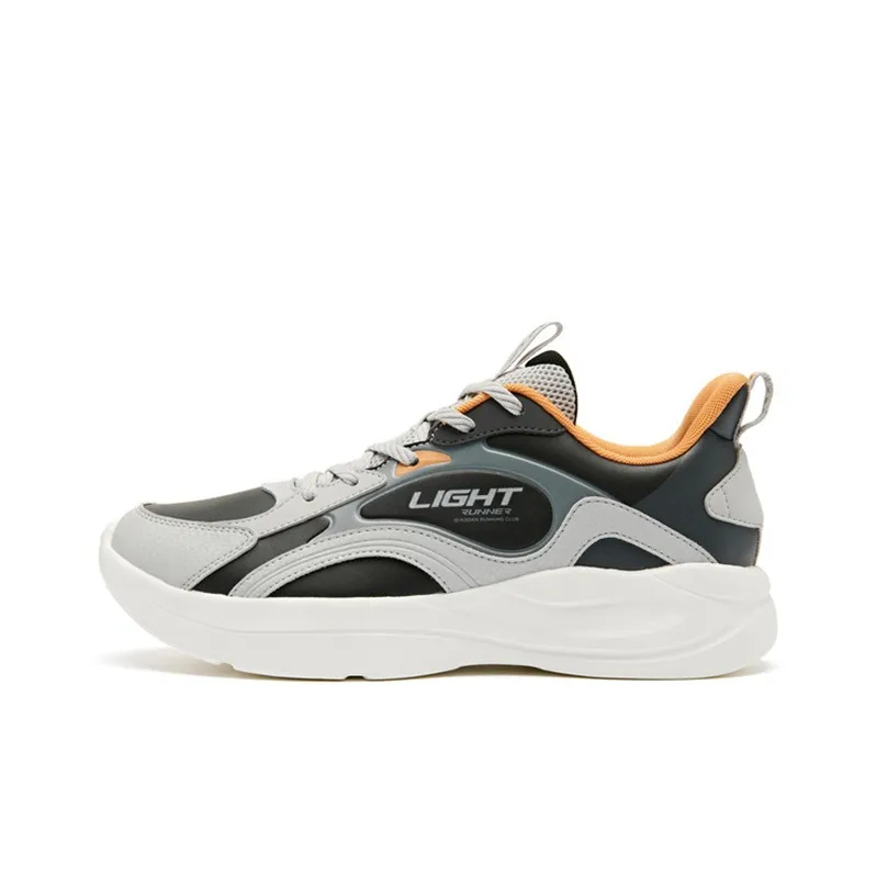 QIAODAN Slip Resistant Low Top Running Shoes Men's Gray Black-0