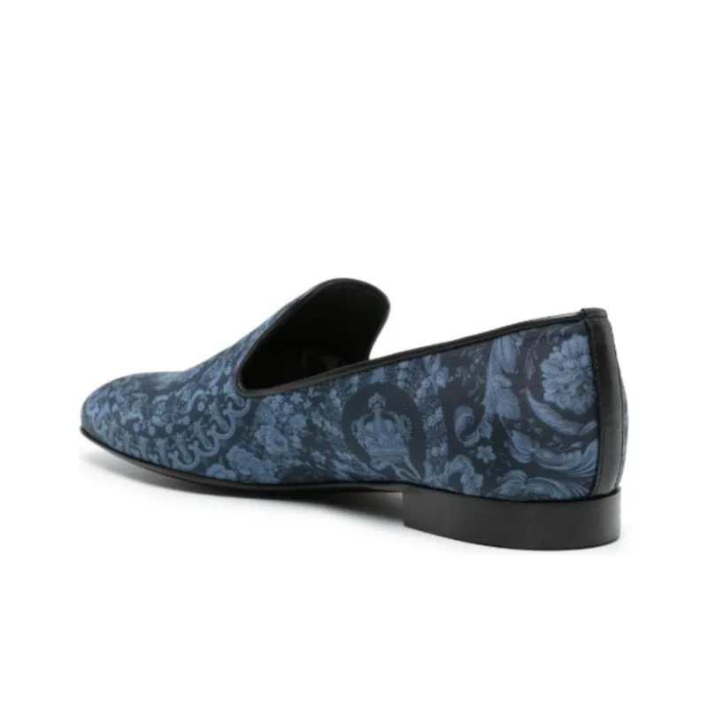 VERSACE Barocco-print Silk Slippers-4