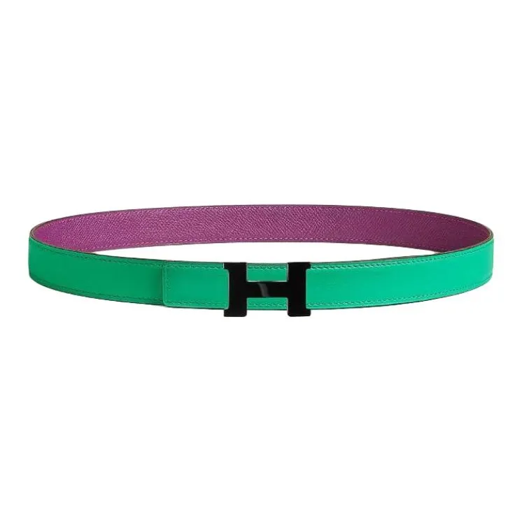 HERMES Calfskin Leather Belts Women's Purple 2.4cm-1
