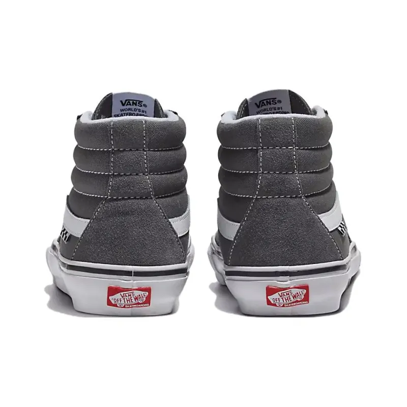 Vans SK8 HI Anti Slip Wear Resistant Mid Top Skateboard Shoes Unisex Gray-2